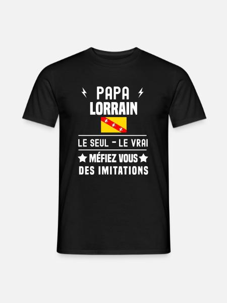 papa lorrain drapeau le seul le vrai lorraine - T-shirt homme - noir