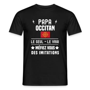 papa occitan drapeau le seul le vrai occitanie - T-shirt homme - noir - Devant - AI Model Male 178 light (178cm)