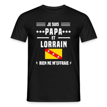 papa lorrain homme drapeau rien m'effraie lorraine - T-shirt homme - noir - Devant - AI Model Male 178 light (178cm)