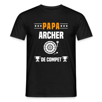 papa archer de compet père cadeau papa tir - T-shirt homme - noir - Devant - AI Model Male 178 light (178cm)