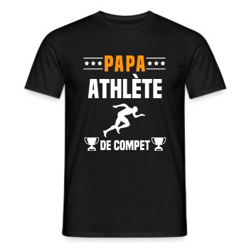 papa athlète de compet père cadeau papa athlètisme - T-shirt homme - noir - Devant - AI Model Male 178 light (178cm)