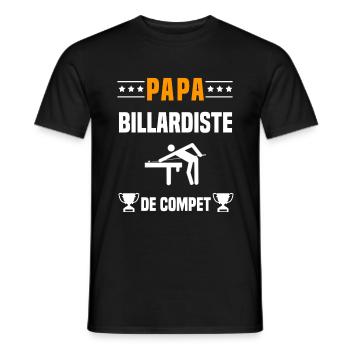 papa billardiste de compet cadeau papa billard - T-shirt homme - noir - Devant - AI Model Male 178 light (178cm)
