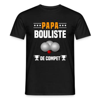 papa bouliste de compet père cadeau papa pétanque - T-shirt homme - noir - Devant - AI Model Male 178 light (178cm)