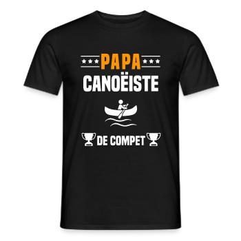 papa canoëiste de compet père cadeau papa canoë - T-shirt homme - noir - Devant - AI Model Male 178 light (178cm)