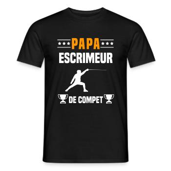 papa escrimeur de compet père cadeau papa escrime - T-shirt homme - noir - Devant - AI Model Male 178 light (178cm)