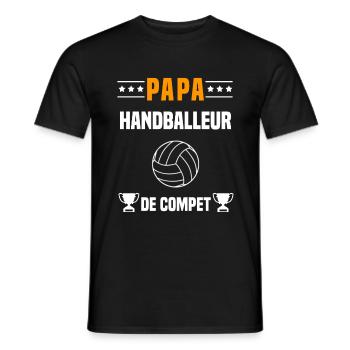papa handballeur de compet cadeau papa handball - T-shirt homme - noir - Devant - AI Model Male 178 light (178cm)