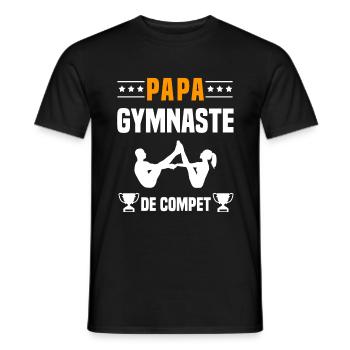 papa gymnaste de compet père cadeau papa gym - T-shirt homme - noir - Devant - AI Model Male 178 light (178cm)