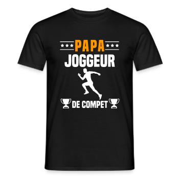 papa joggeur de compet père cadeau papa running - T-shirt homme - noir - Devant - AI Model Male 178 light (178cm)