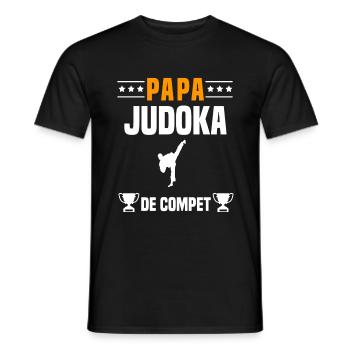 papa judoka de compet père cadeau papa judo - T-shirt homme - noir - Devant - AI Model Male 178 light (178cm)