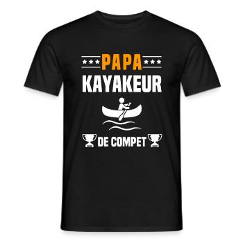 papa kayakeur de compet père cadeau papa kayak - T-shirt homme - noir - Devant - AI Model Male 178 light (178cm)