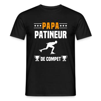 papa patineur de compet père cadeau papa patinage - T-shirt homme - noir - Devant - AI Model Male 178 light (178cm)