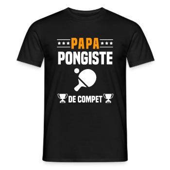 papa pongiste de compet père cadeau papa ping pong - T-shirt homme - noir - Devant - AI Model Male 178 light (178cm)