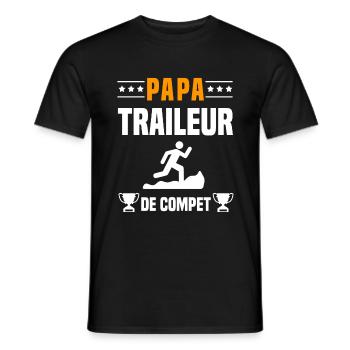 papa traileur de compet père cadeau papa trail - T-shirt homme - noir - Devant - AI Model Male 178 light (178cm)