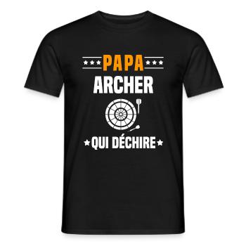 papa archer qui déchire papa tir - T-shirt homme - noir - Devant - AI Model Male 178 light (178cm)