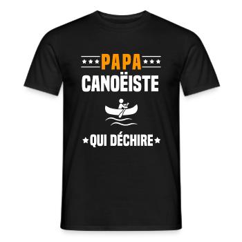papa canoëiste qui déchire papa canoë - T-shirt homme - noir - Devant - AI Model Male 178 light (178cm)