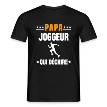 papa joggeur qui déchire papa running - T-shirt homme - noir - Devant - AI Model Male 178 light (178cm)