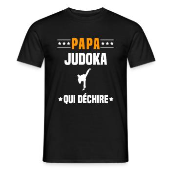 papa judoka qui déchire papa judo - T-shirt homme - noir - Devant - AI Model Male 178 light (178cm)