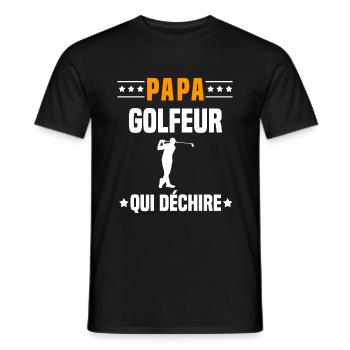 papa golfeur qui déchire papa golf - T-shirt homme - noir - Devant - AI Model Male 178 light (178cm)