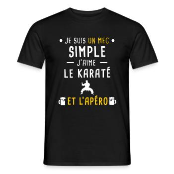 mec simple karaté et apéro - T-shirt homme - noir - Devant - AI Model Male 178 light (178cm)