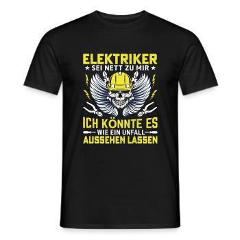 Sei nett zu dem Elektriker - Männer T-Shirt - Schwarz - Vorne - AI Model Male 178 light (178cm)