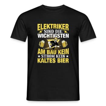 Elektriker sind die wichtigsten am Bau - Männer T-Shirt - Schwarz - Vorne - AI Model Male 178 light (178cm)