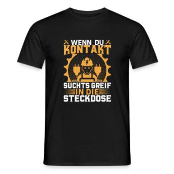 Elektriker Elektroniker Geschenk - Männer T-Shirt - Schwarz - Vorne - AI Model Male 178 light (178cm)