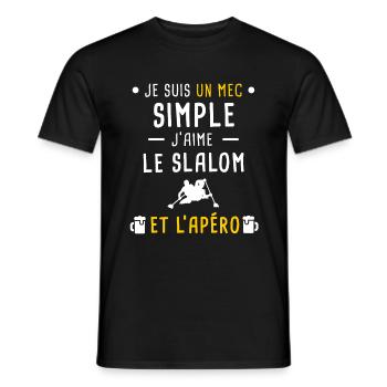 mec simple slalom et apéro - T-shirt homme - noir - Devant - AI Model Male 178 light (178cm)