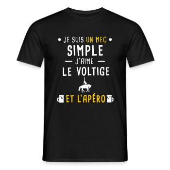 mec simple voltige et apéro - T-shirt homme - noir - Devant - AI Model Male 178 light (178cm)