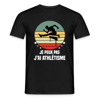 je peux pas j'ai athlétisme athléte vintage retro - T-shirt homme - noir - Devant - AI Model Male 178 light (178cm)