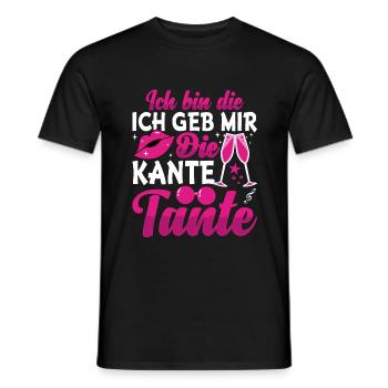 Ich bin die Kante Tante Party Feiern Geschenk - Männer T-Shirt - Schwarz - Vorne - AI Model Male 178 light (178cm)