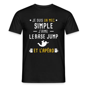 base jump et apéro mec simple - T-shirt homme - noir - Devant - AI Model Male 178 light (178cm)