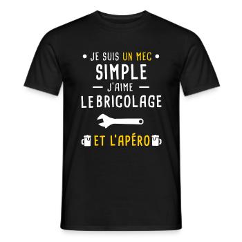 bricolage clé molette et apéro mec simple - T-shirt homme - noir - Devant - AI Model Male 178 light (178cm)