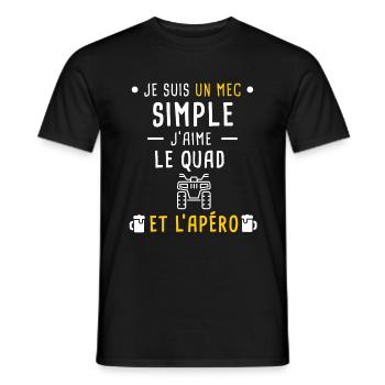 quad et apéro mec simple - T-shirt homme - noir - Devant - AI Model Male 178 light (178cm)