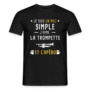 trompette et apéro mec simple - T-shirt homme - noir - Devant - AI Model Male 178 light (178cm)