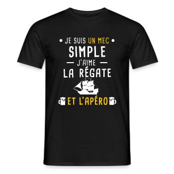 régate et apéro mec simple - T-shirt homme - noir - Devant - AI Model Male 178 light (178cm)