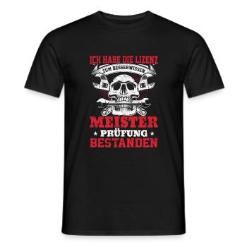 Meisterprüfung Bestanden Geschenk - Männer T-Shirt - Schwarz - Vorne - AI Model Male 178 light (178cm)