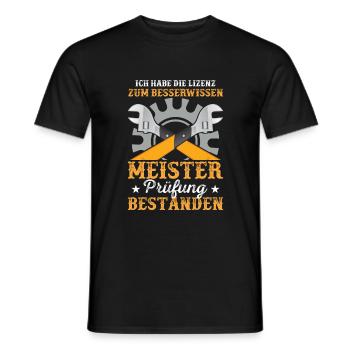 Schlosser Mechatroniker Meisterprüfung bestanden - Männer T-Shirt - Schwarz - Vorne - AI Model Male 178 light (178cm)