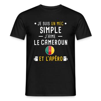 cameroun drapeau apéro mec simple - T-shirt homme - noir - Devant - AI Model Male 178 light (178cm)