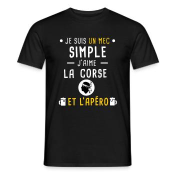 corse tête maure apéro mec simple - T-shirt homme - noir - Devant - AI Model Male 178 light (178cm)