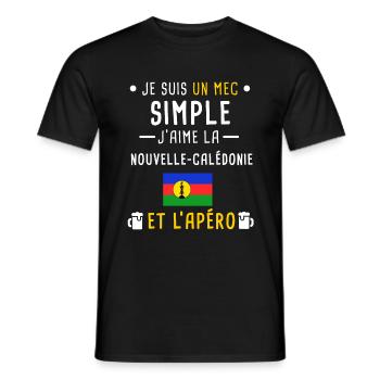 Nouvelle-Calédonie drapeau apéro mec simple - T-shirt homme - noir - Devant - AI Model Male 178 light (178cm)