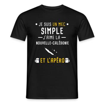 Nouvelle-Calédonie homme apéro mec simple - T-shirt homme - noir - Devant - AI Model Male 178 light (178cm)
