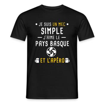 pays basque lauburu croix apéro mec simple - T-shirt homme - noir - Devant - AI Model Male 178 light (178cm)