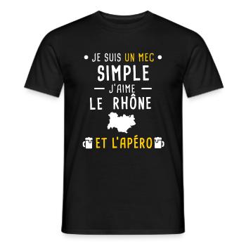 Rhône homme apéro mec simple - T-shirt homme - noir - Devant - AI Model Male 178 light (178cm)