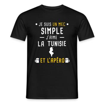 tunisie homme pays apéro mec simple - T-shirt homme - noir - Devant - AI Model Male 178 light (178cm)