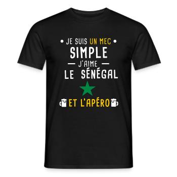sénégal étoile apéro mec simple - T-shirt homme - noir - Devant - AI Model Male 178 light (178cm)
