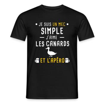 canards et apéro mec simple - T-shirt homme - noir - Devant - AI Model Male 178 light (178cm)
