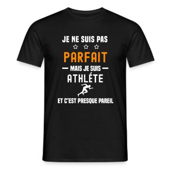 athlétisme pas parfait mais athléte - T-shirt homme - noir - Devant - AI Model Male 178 light (178cm)