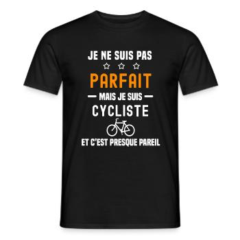 vélo pas parfait mais cycliste vélo - T-shirt homme - noir - Devant - AI Model Male 178 light (178cm)