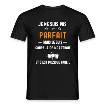 pas parfait mais je suis coureur de marathon - T-shirt homme - noir - Devant - AI Model Male 178 light (178cm)