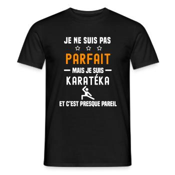 karaté pas parfait mais karatéka combat - T-shirt homme - noir - Devant - AI Model Male 178 light (178cm)